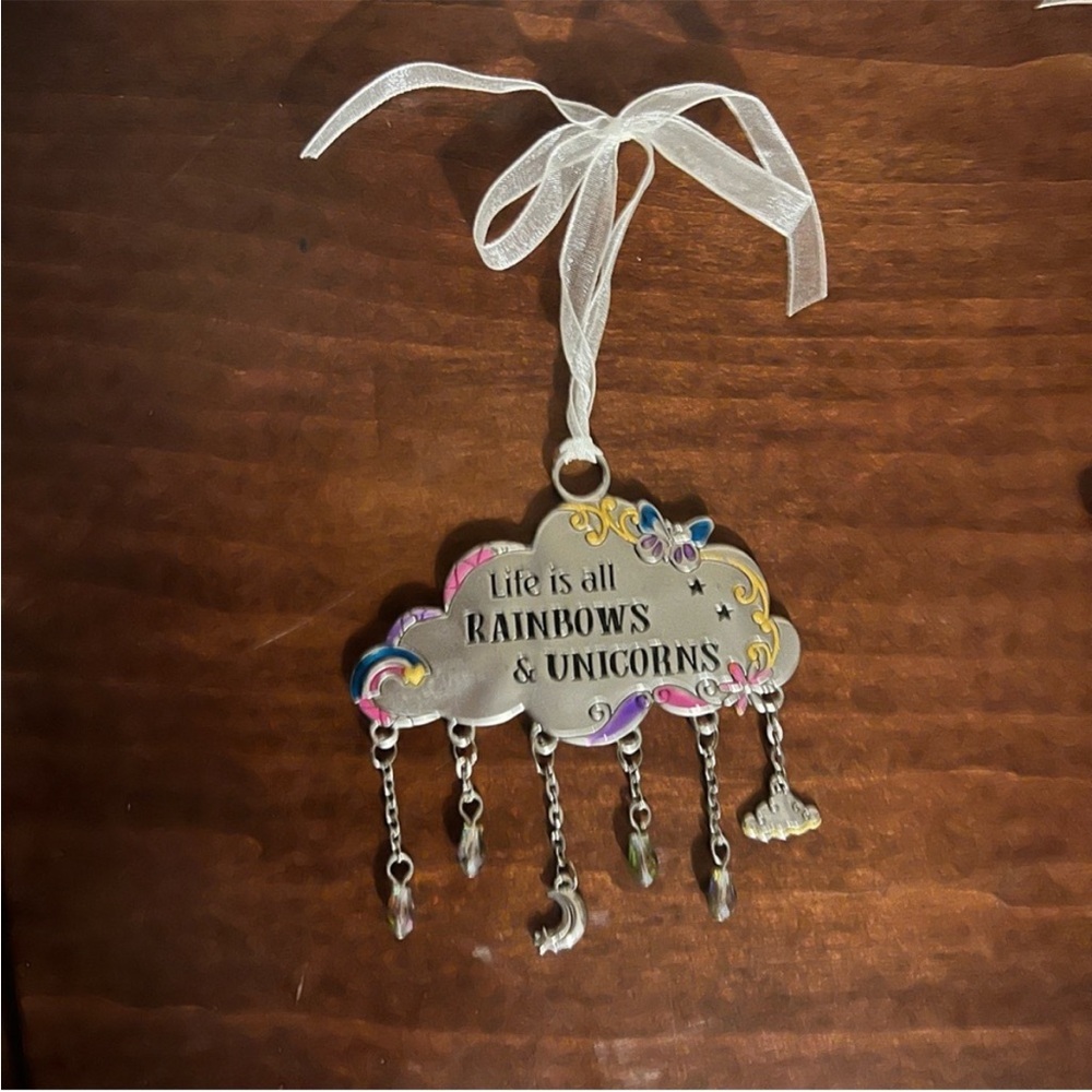 Rainbow and Unicorn Cloud Ornament